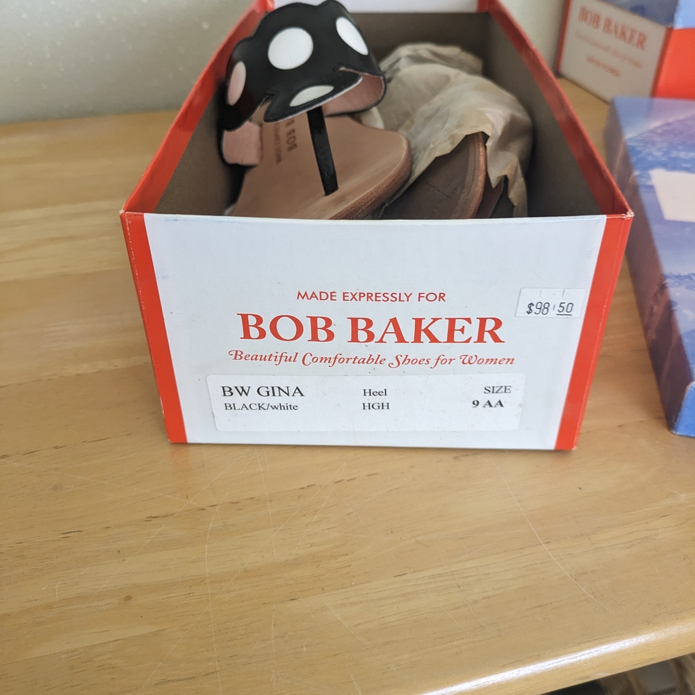 Bob Baker Black and White Polka Dot Sandals
